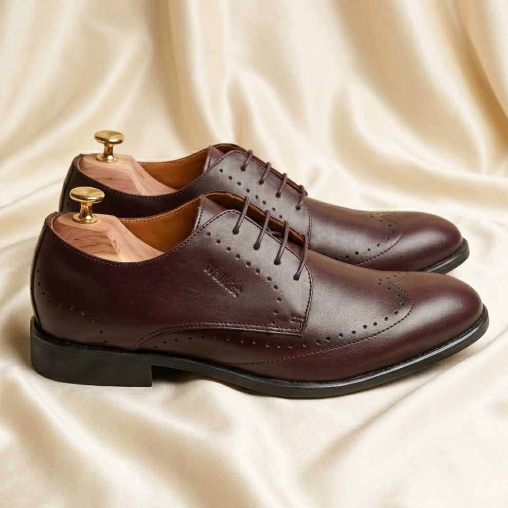 Walkist Derby-sko i premium læder med brogue-detaljer - Mørkebrune