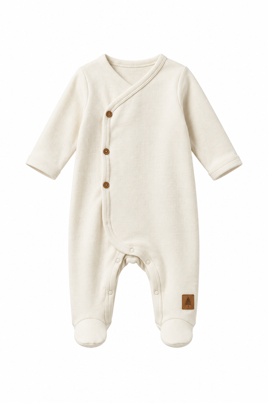 Baby Footed Onesie - Cream