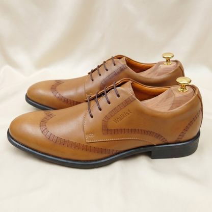 Walkist Premium Leather Wingtip Derby Shoes – Brown