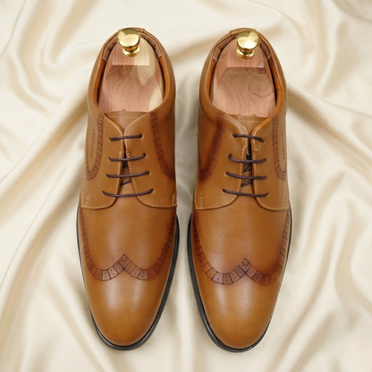 Walkist Premium Leather Wingtip Derby Shoes – Brown