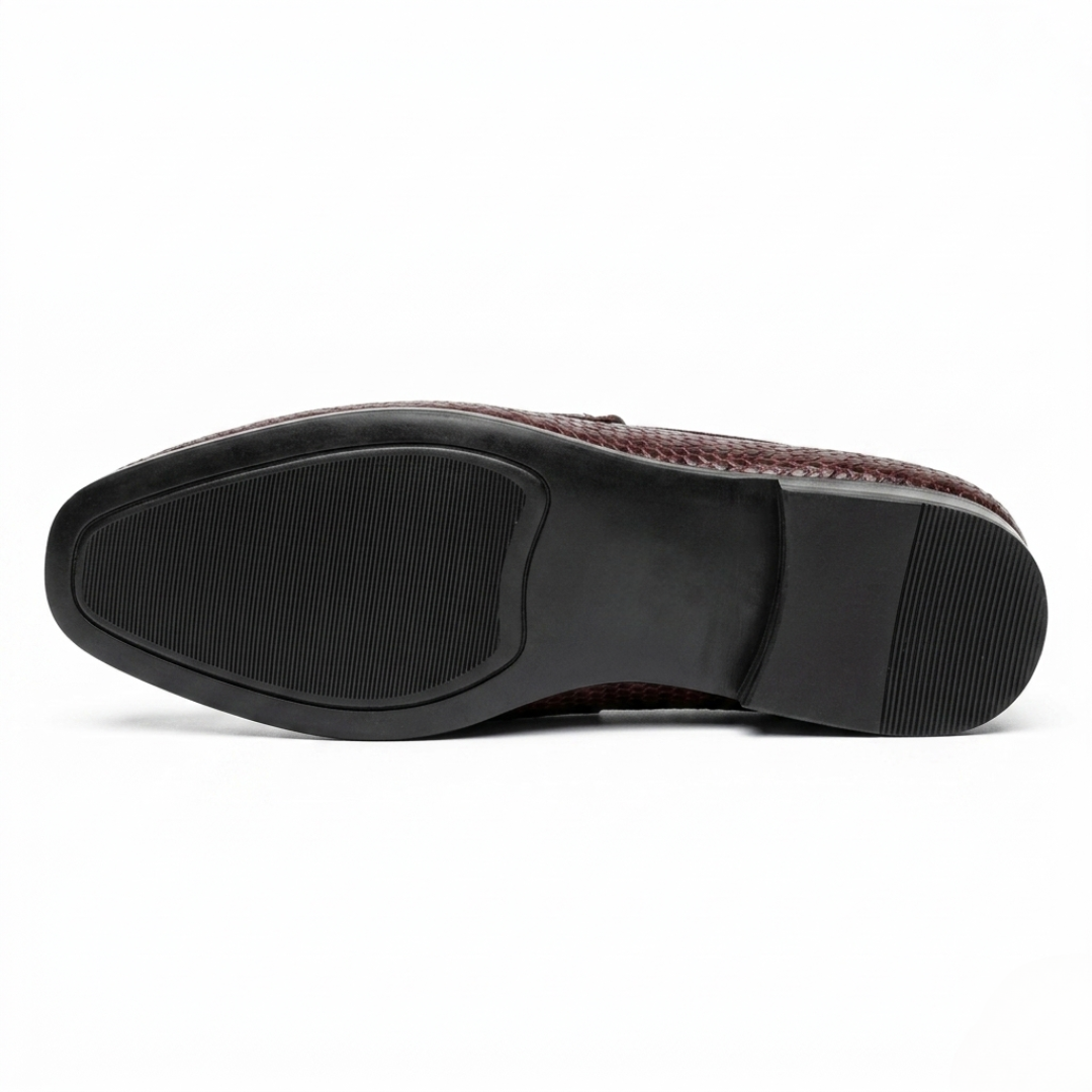 Walkist Leather Double Monk Loafers - Dark Brown
